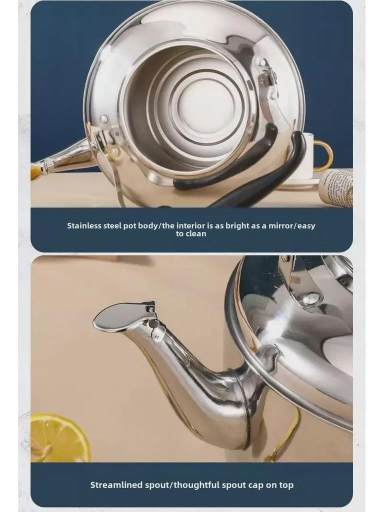 Bollitore in acciaio inossidabile 304 di grande capacità per la cottura domestica, a gas e a induzione