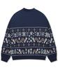 GLACK Gnt049 Turtles Fair Isle Nordic Knit (Navy)