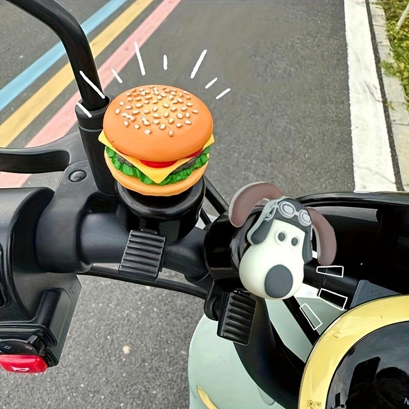 1pc Playful Food Themed Bicycle Bell Fun Outdoor Riding Accessories with Smile Burger and Fries Design