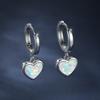 European and American Style Simple Love Opal White Diamond Ear Buckle Earrings