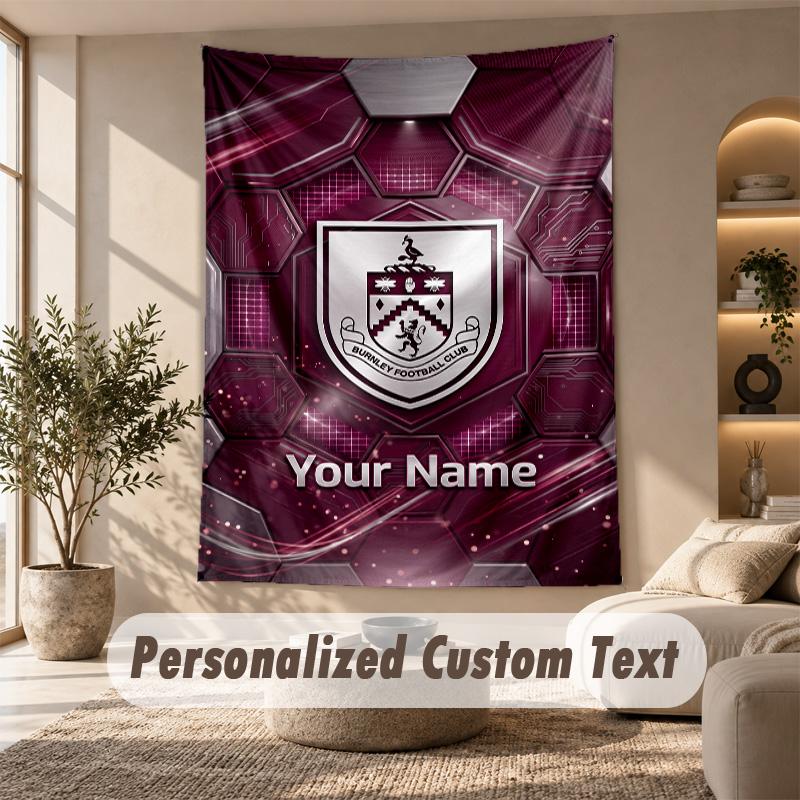 Tapestry Custom Name Text, Wall Hanging Tapestry Home Room DecorBurnley Football