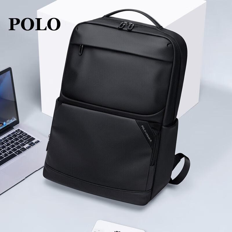 POLO Backpack for Men, Large Capacity 15.6-Inch Laptop Bag, Water-Resistant Student Schoolbag, Commuter Birthday Gift