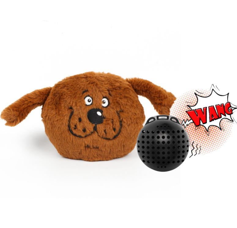 

ATUBAN Giggle Plush Dog Toy Interactive Dog Toys Pet Squeaky Toy with Jumping Activation Ball for Dogs Playing шоколадний