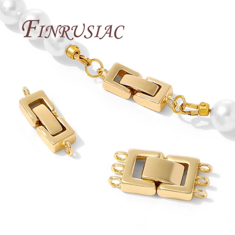 18K Vergoldete 1-reihige Perlenverschlüsse Für Schmuck, Modische Halsketten Armbänder Verschlüsse Beschläge,Verbinder Zubehör DIY Zubehör