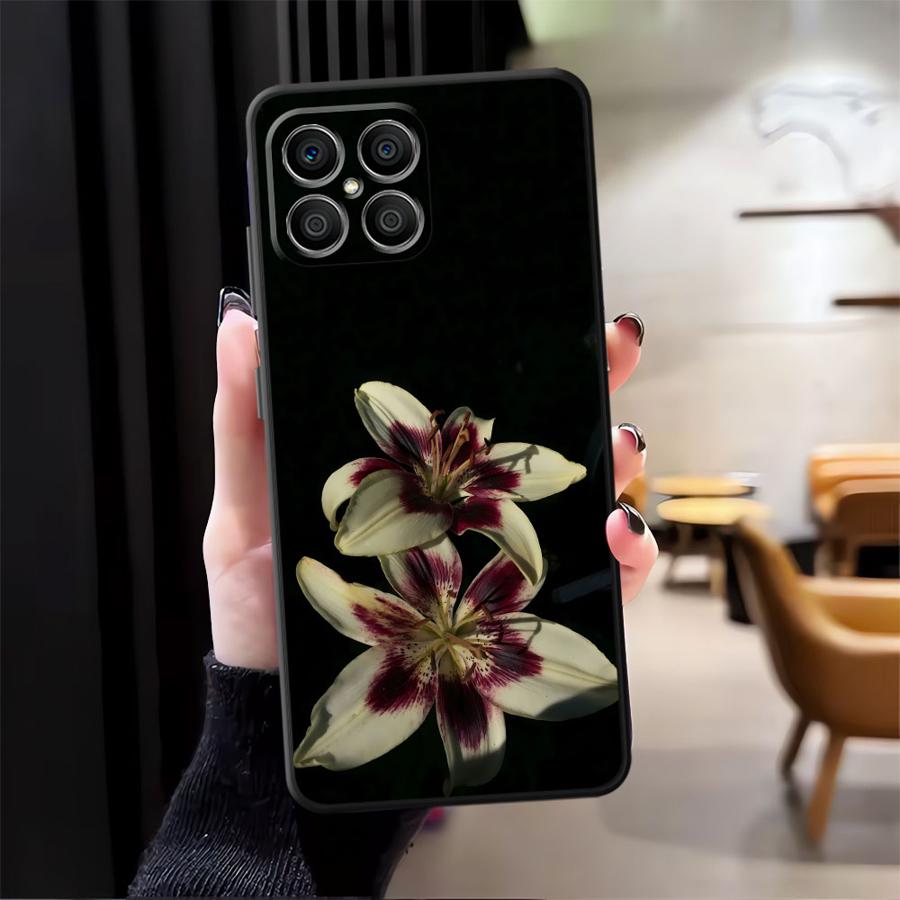 Case for Honor 90 X7 X9a 8X 200 400 Lite X8 Magic5Lite X6 X5b 70 Funda Phone Cover Lily Orchid Flower Print