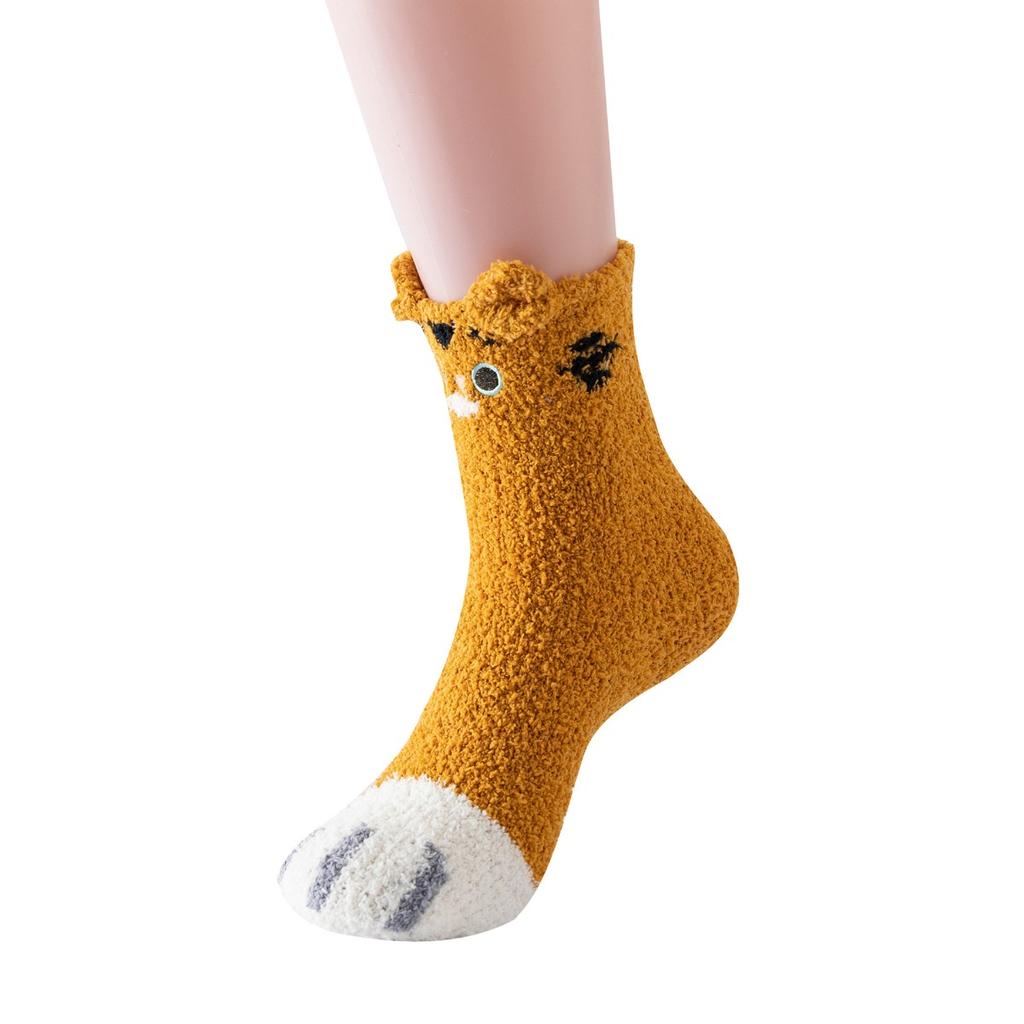 Puszyste, Skarpetki kapcie, Skarpetki damskie, Skarpetki domowe, Skarpetki z polaru koralowego, Słodkie skarpetki z kotem, Pluszowe skarpetki, Skarpetki świąteczne