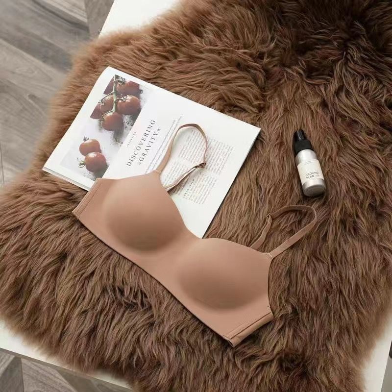 Women's Thin Cup One-Piece Seamless Bra Push Up Lifting Anti-Sagging Wireless Comfortable Breathable Underwear for Small Bust