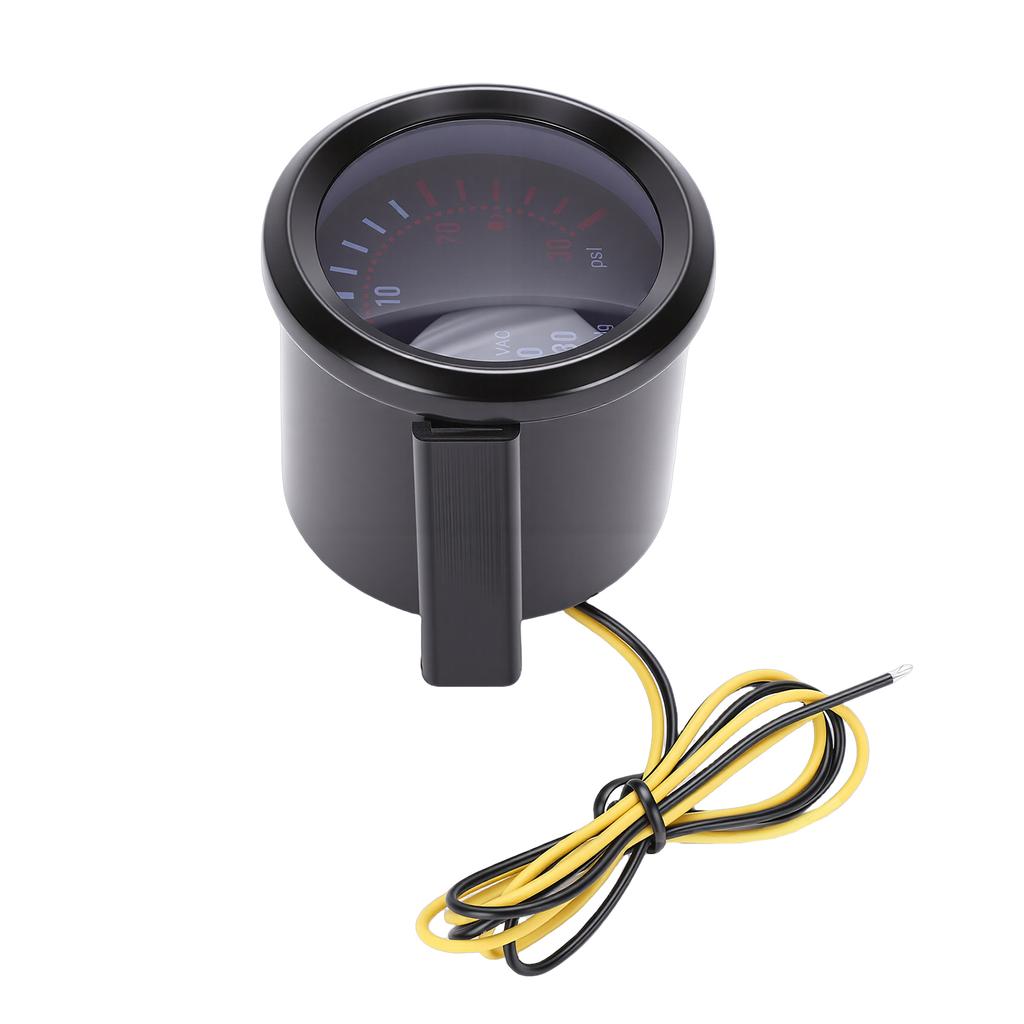 2 Inch Boost Meter Kit Smoked Lens 12V DC for Gas Cars Digital Analog Display Blue LED Backlight Pressure Meter with