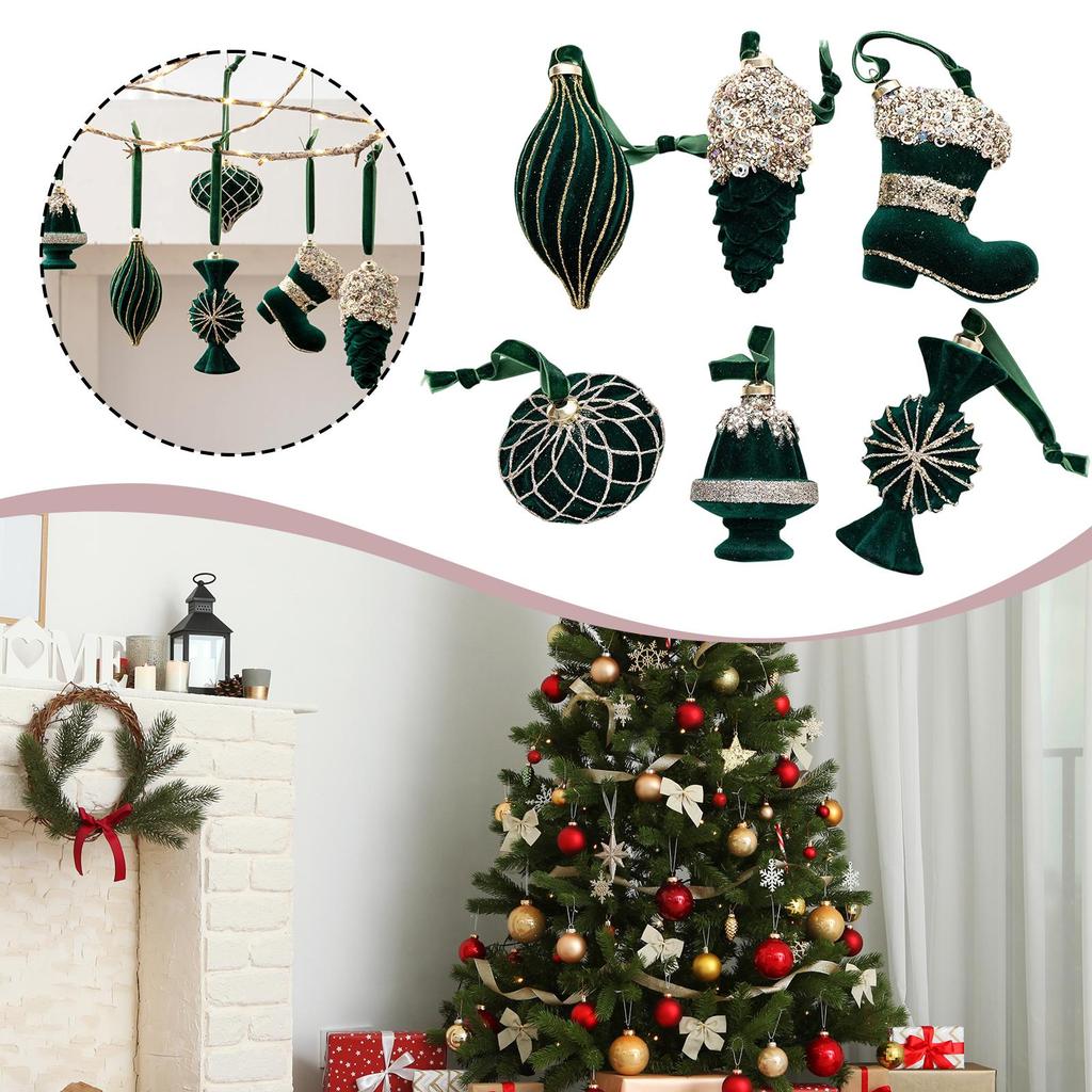 6 Pieces Christmas Hanging Ornaments for Party Supplies Thanksgiving Wedding