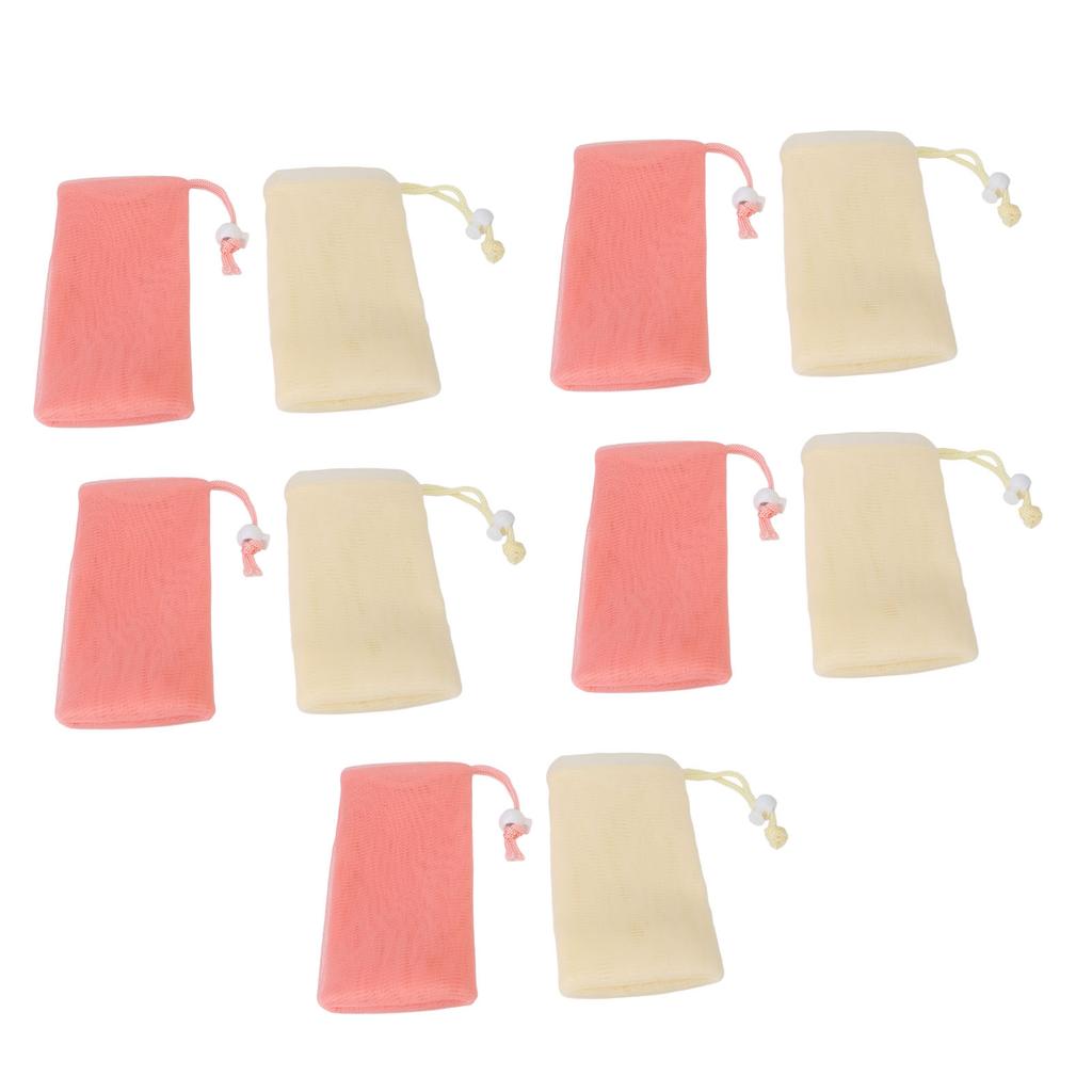 5 Pcs Exfoliating Mesh Soap Pouch Soap Saver Bag Cleansing Foaming Nets Body Facial Cleaning Tool