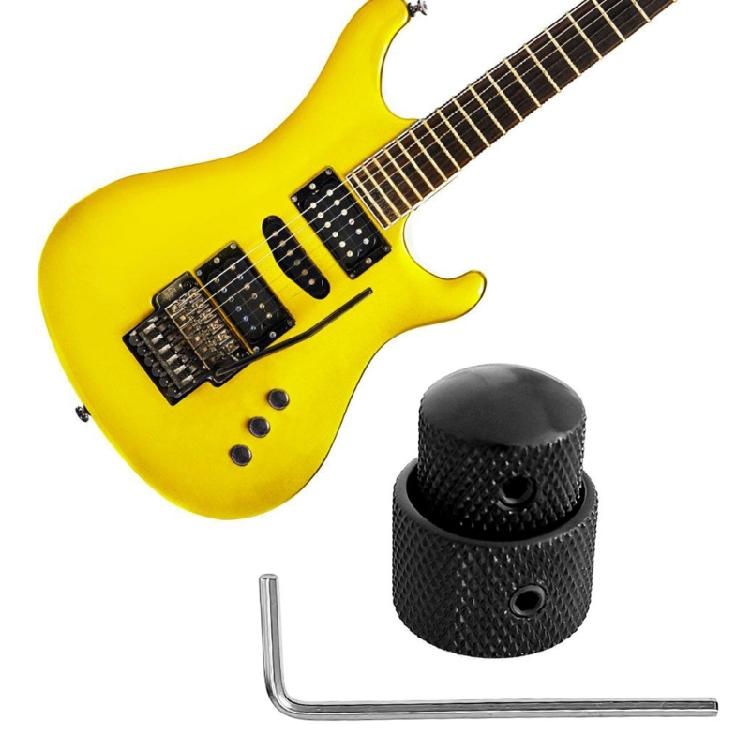 2PCS Metal Guitar Control Knobs Round Knob Set Metal Volumes Knobs for Precise Volumes Tone Tuning On Electric Guitar