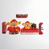 Caishen Neujahrs Acryl Kühlschrankmagnet Set: Dekoratives chinesisches Trendgeschenk