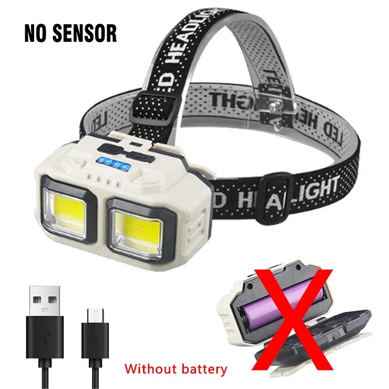 Powerful COB Headlamp Torch USB Rechargeable Flashlight Headlight Waterproof Head Light Camping Fishing Mining Light Lamp Torch