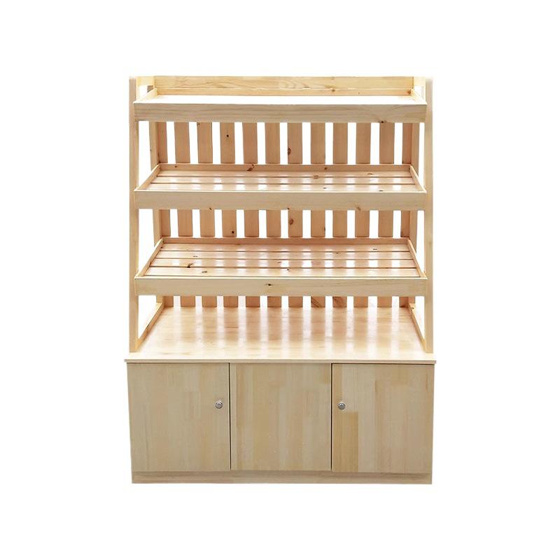 Wooden Bread & Pastry Display Rack for Stores