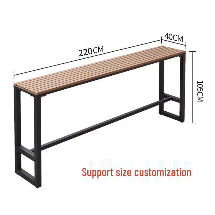 Garden High-Legged Table and Chair Set - Anti-Corrosion Plastic Wood, Waterproof, UV-Resistant, Perfect for Balcony or Outdoor Bar.