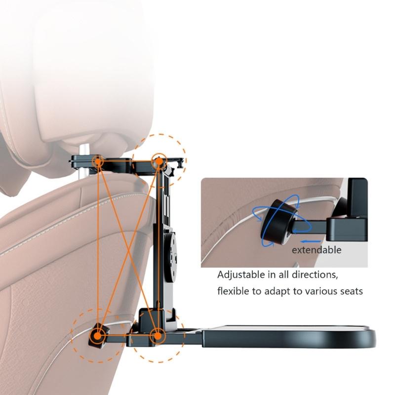 Portable Vehicle Dining Board Quick Fold Designs Foldable Table for Rear Seats Secure for Laptops Plates Travel Use
