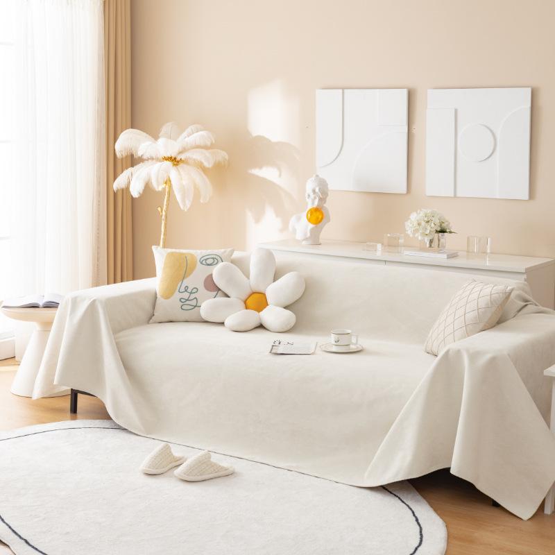 Four Seasons Waterproof Solid Color Cut Fleece Sofa Cover Non-slip, Urine-proof and Anti-dirty Sofa Towel Cover