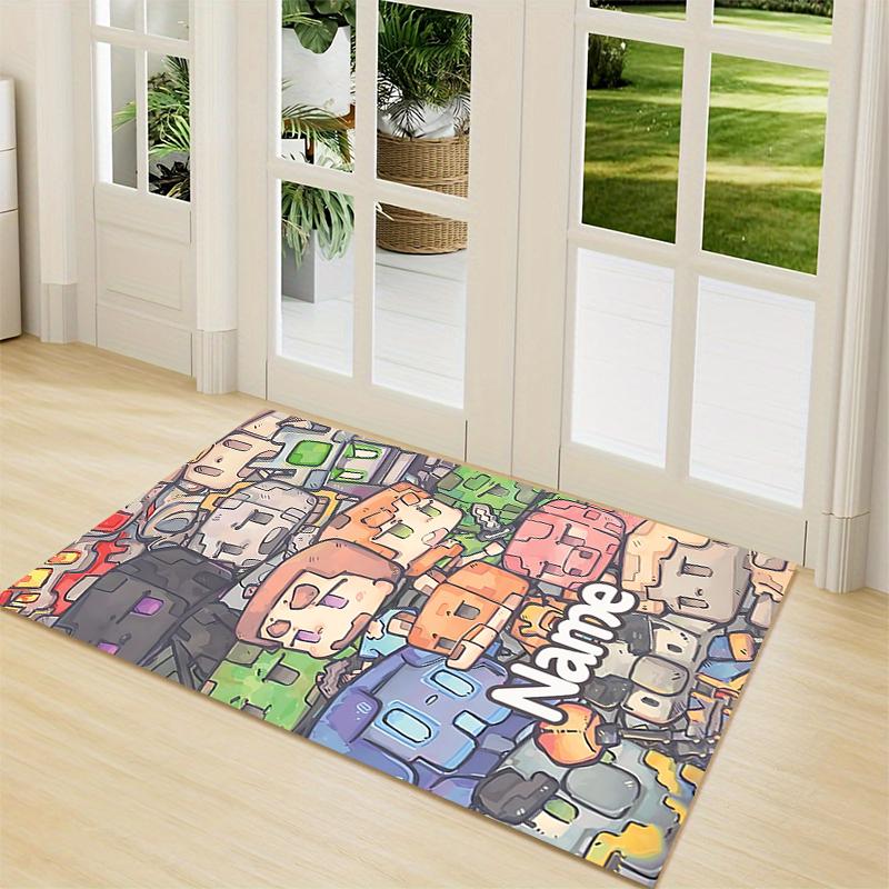 Custom Name Magical Unicorn Fantasy Carpet Rug Customizable Soft Washable Anti-Slip Home Living Room Sofa Mats Personalized Rug. 0909132