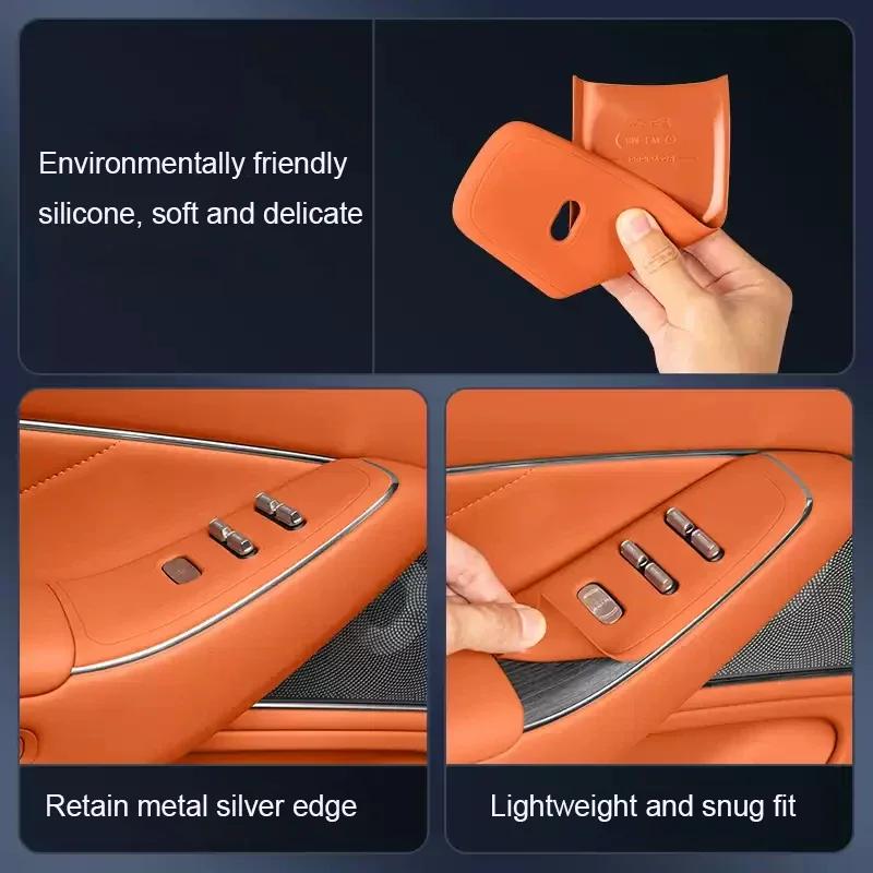 Car Water Cup Holder Wireless Charging Silicone Pad Auto Central Control Window Lift Protector Cover For SERES AITO M7 2023-2025