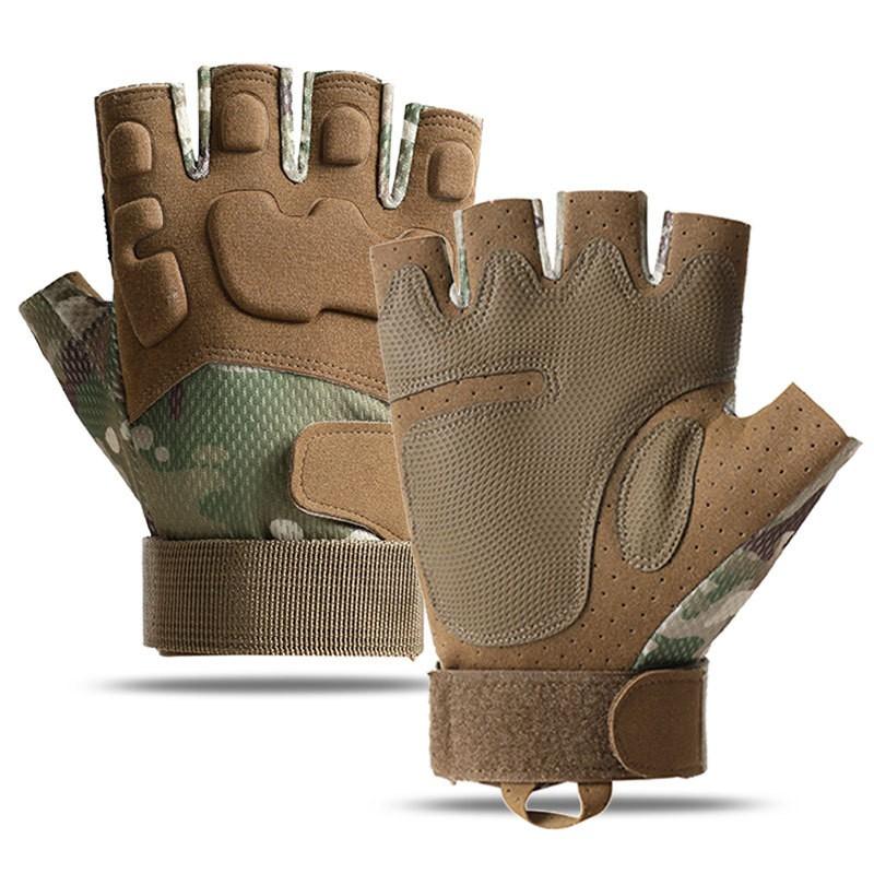 Tactical Half-Finger Gloves Men Women Cycling Training Outdoor Sports Touchscreen Compatible Anti-Slip Wrist Support