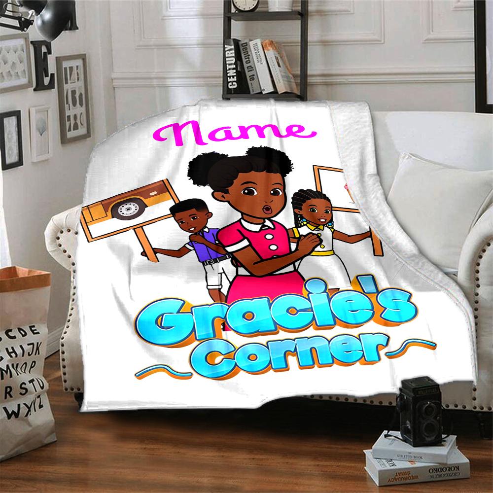 Customiz Name Personality Gracies Corner Blanket Soft &Warm Sofa Office Bed Travel Lunch Break Blanket, Gift Suitable All Seasons