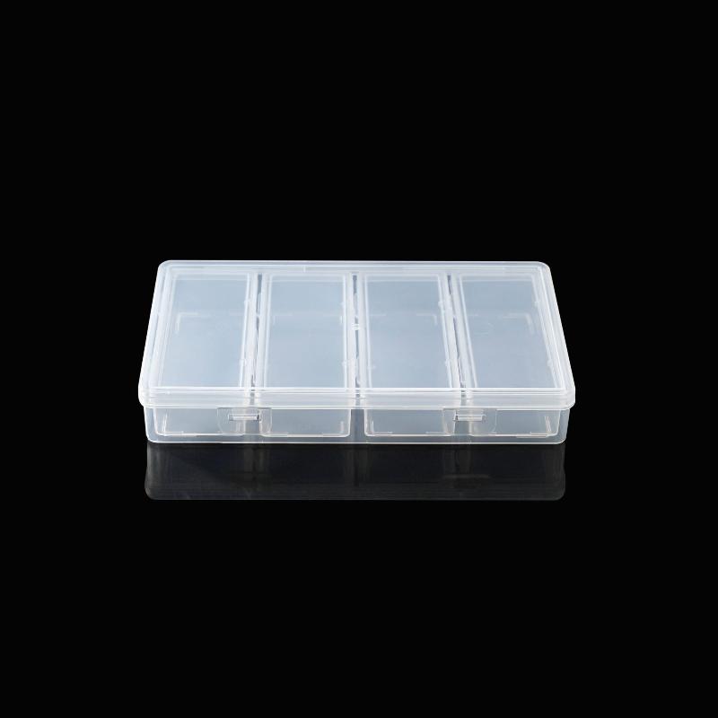 4 Adjustable Dividers Clear Plastic Storage Organizer Box - Craft & Sewing Supplies Container With Removable Compartments