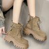 Piattaforma muffin piccola Stivali Martin autunno e inverno nuovi Britannici rialzo locomotive retrò stringati stivaletti corti