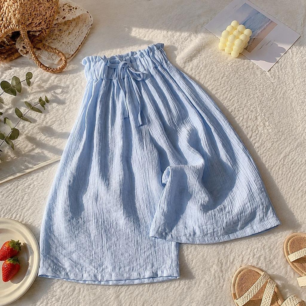 Girls Loose Wide Leg Shorts Summer Breathable Candy Casual Kids Shorts