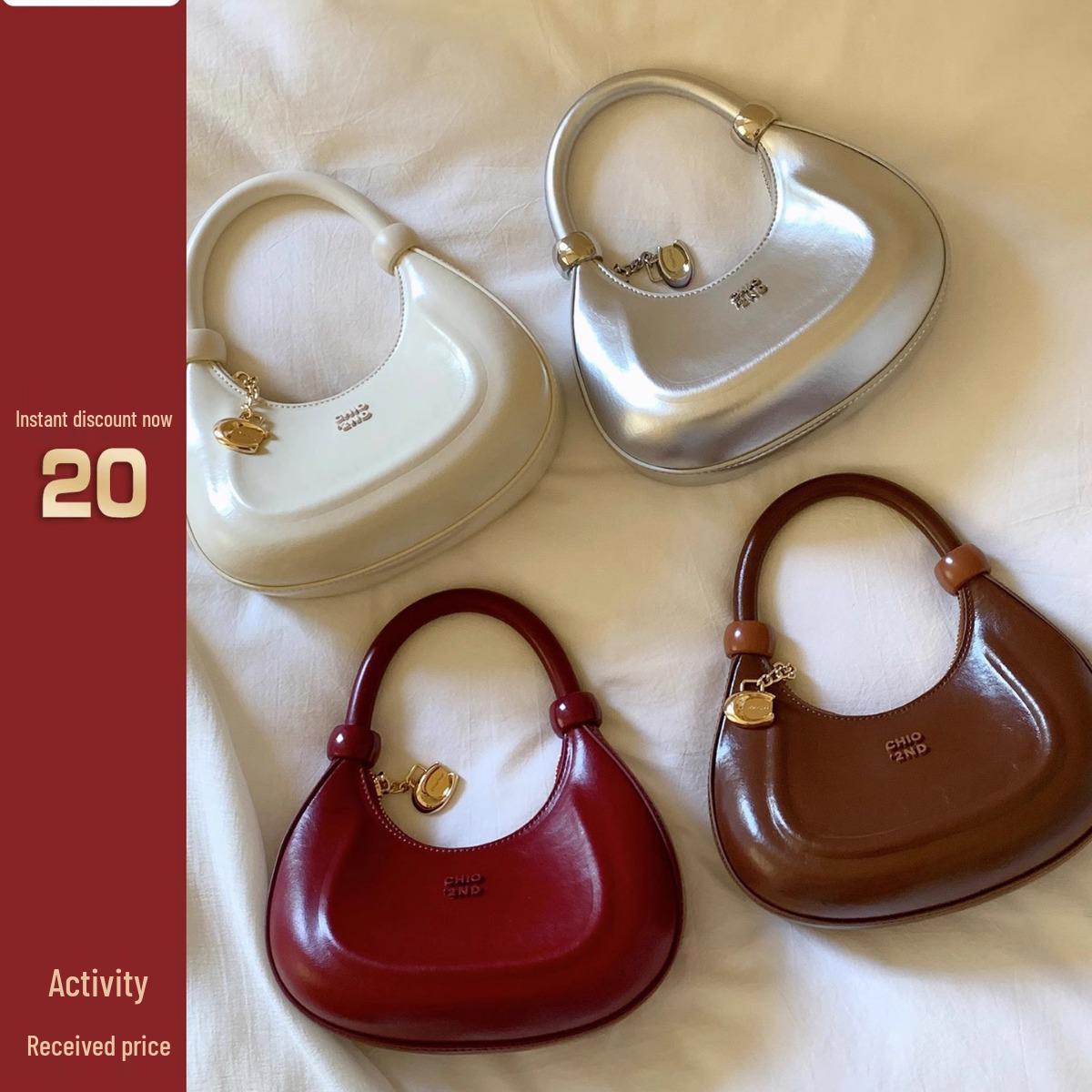 

Hailey s Diary Genuine Leather Crescent Bag: Women s Summer Handbag, Small Tote, Single Shoulder, Crossbody Bag красный