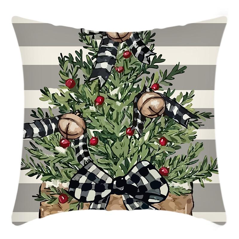 New Christmas Pillowcase Printed Christmas Tree Snowman Gloves Decoration Holiday Pillowcase