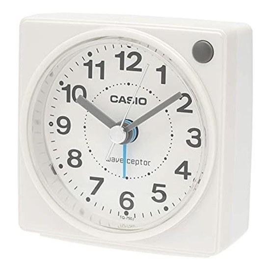 CASIO Alarm Clock Radio-Controlled Table White Analog Desktop Compact Light TQ-750J-7JF