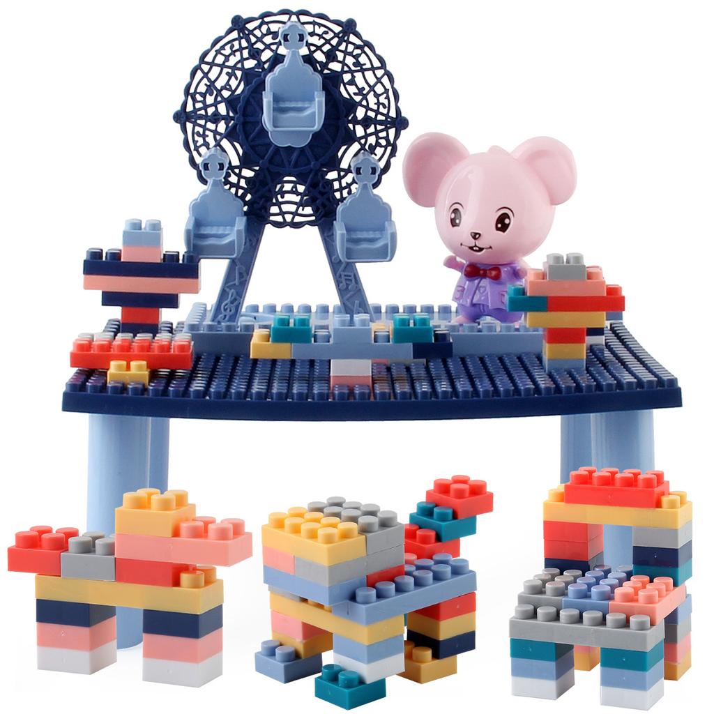 Children'S Educational Toys Mini Building Block Table Ferris Wheel, Rocking Aircraft Science And Education Diy Assembly Building Block