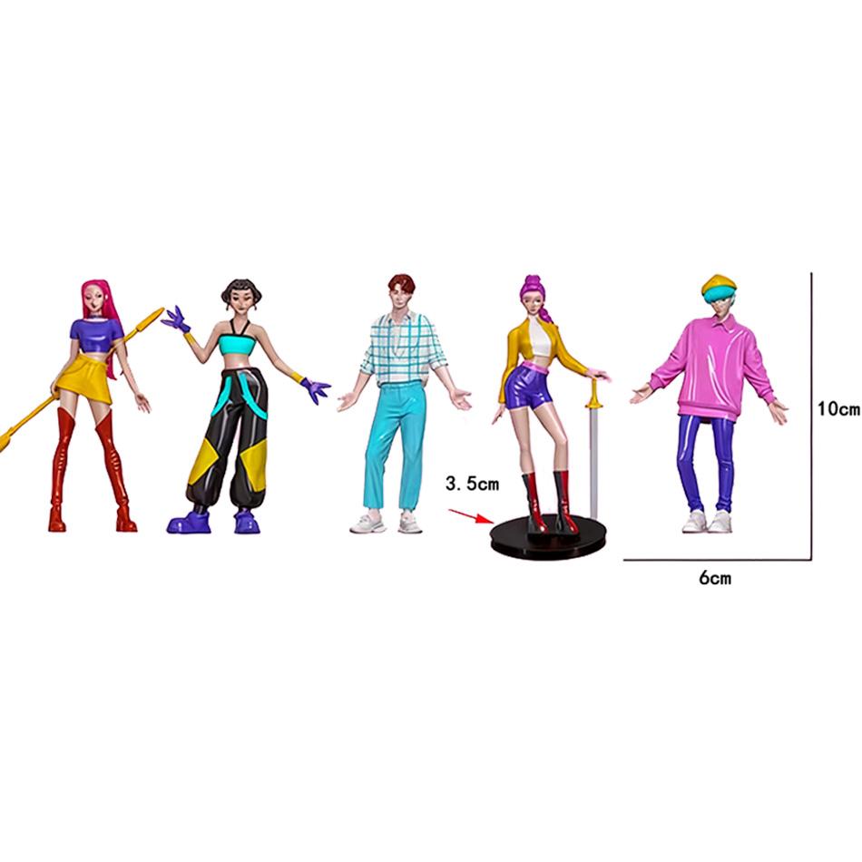 Anime kpop Dämonenjäger Actionfigur Set Mira Zoey Rumi Tiger Spielzeug Schreibtischdekoration Statuen Ornament für Kinder Geschenke