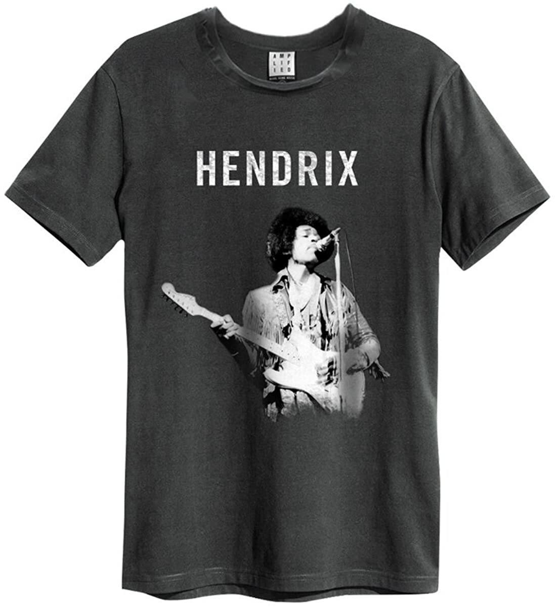Amplified Jimi Hendrix Experience Mens Charcoal T Shirt Jimi Hendrix Classic Tee XXL