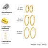 3pic Set Stainless Steel Round Earrings for Women Girls,Gold Color Waterproof Hoop Earrings,Minimalist Jewelry Gift