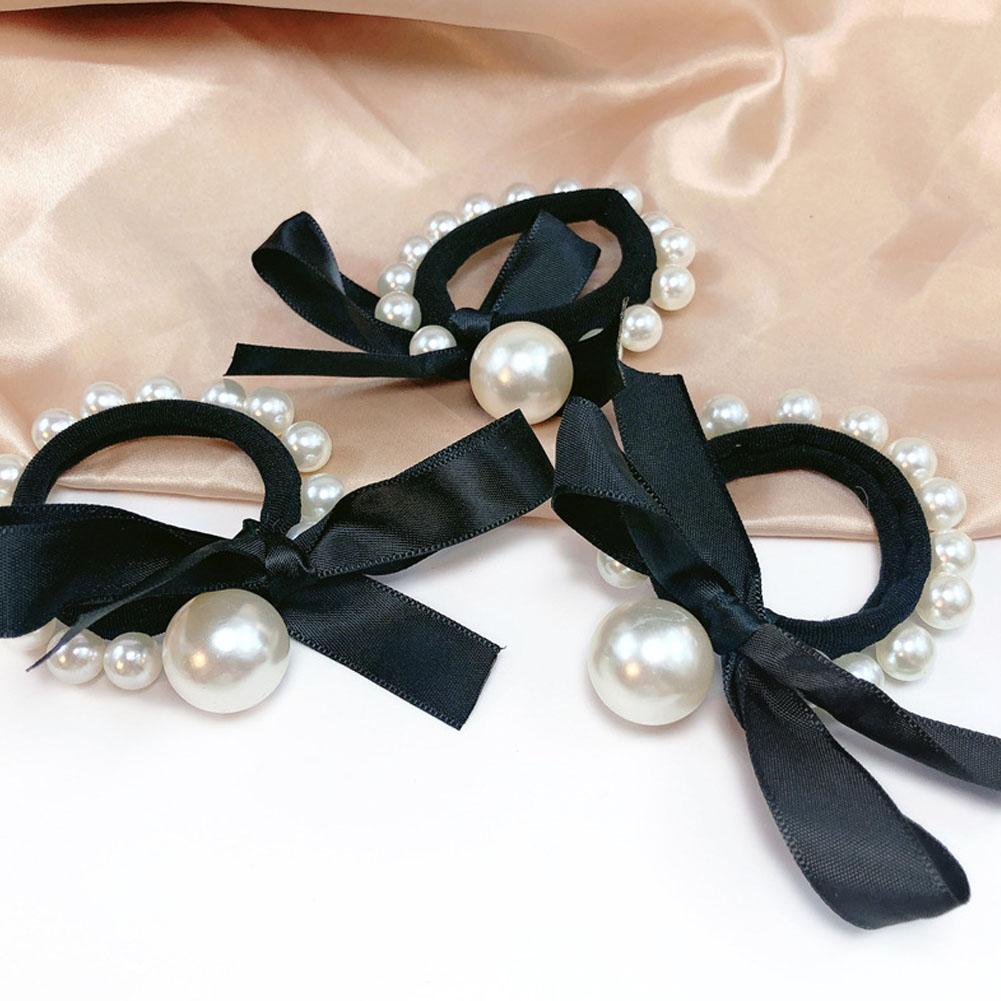 Korean Style Woman Big Pearl Hair Ties Hairband Scrunchies Girls Ponytail Holders Rubber Band Hair Accessories  New Fashion