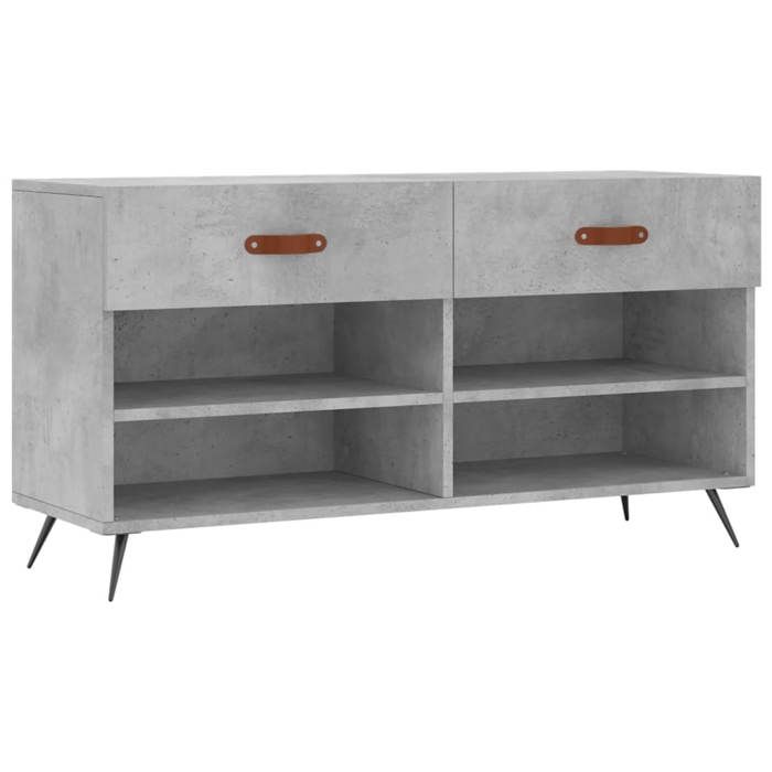 VidaXL Banc à Chaussures, Armoire à Chaussures avec 4 Étagères et Pieds, Meuble à Chaussures avec 2 Tiroirs Salon, Moderne, 829712