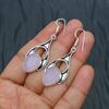 Rose Chalcedony Gemstone Handmade 925 Sterling Silver Jewelry Earring