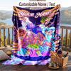 Personalized Flannel Throw Blanket,Lady Gaga Custom Printed Name, Cozy Plush Blanket For Home Use