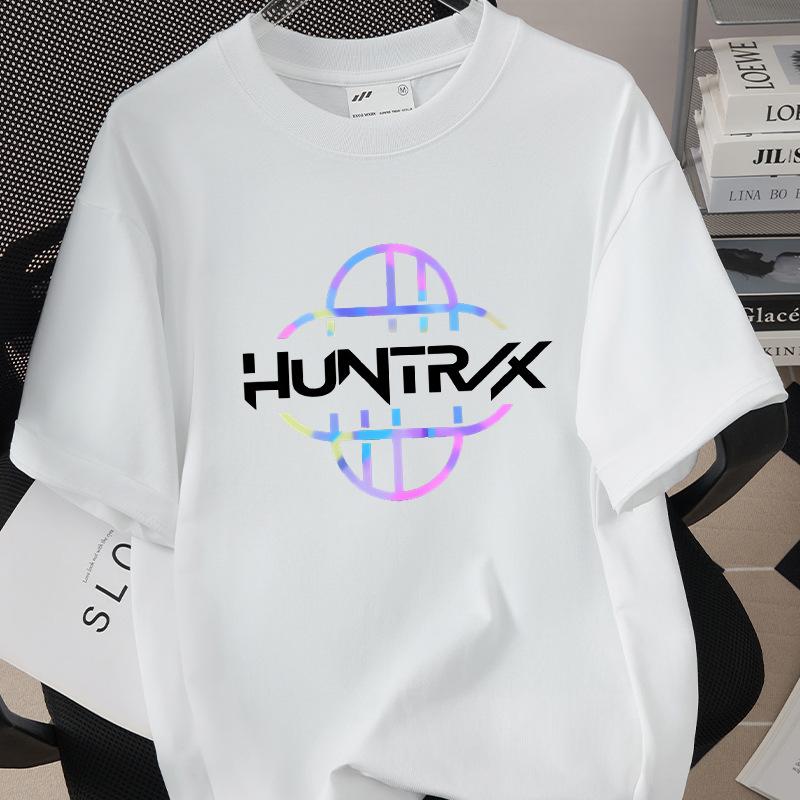 KPop Demon Hunters Huntrix Trykk Herre T-skjorte Sommer Bomull Kort Ermet T-skjorte for Dame O-hals Dame T-skjorte Streetwear Topper