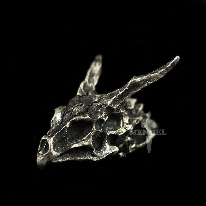 Mens Stainless Steel Heavy Wolf Dragon Skull Pendant Necklace Vintage Men holiday Gift