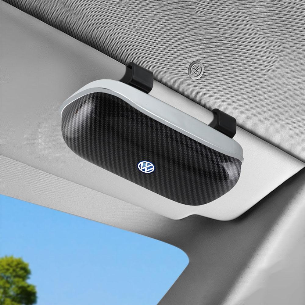 T301pcs Car Visor Sunglasses Glasses Holder Clip Box Accessories Valve Cap For Volkswagen MK6 Golf Rline GTI Touareg GTD CADDY Bora