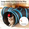 Pet Cat Tunnel Tube Cat Toys 3 Way Collapsible Tunnels for Indoor Cats Kitty Bored Peek Hole Toy Ball  cat accessories
