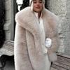 Wind Autumn and Winter Navy Collar Imitation Fur Jacket Women's Padded Plush Imitation Fox Fur Coat Loose Cotton Coat