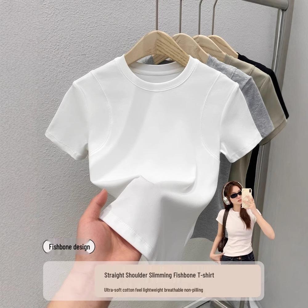 

Women s Fishbone Slim Fit Short Sleeve T-Shirt - Spring 2025 Collection Small