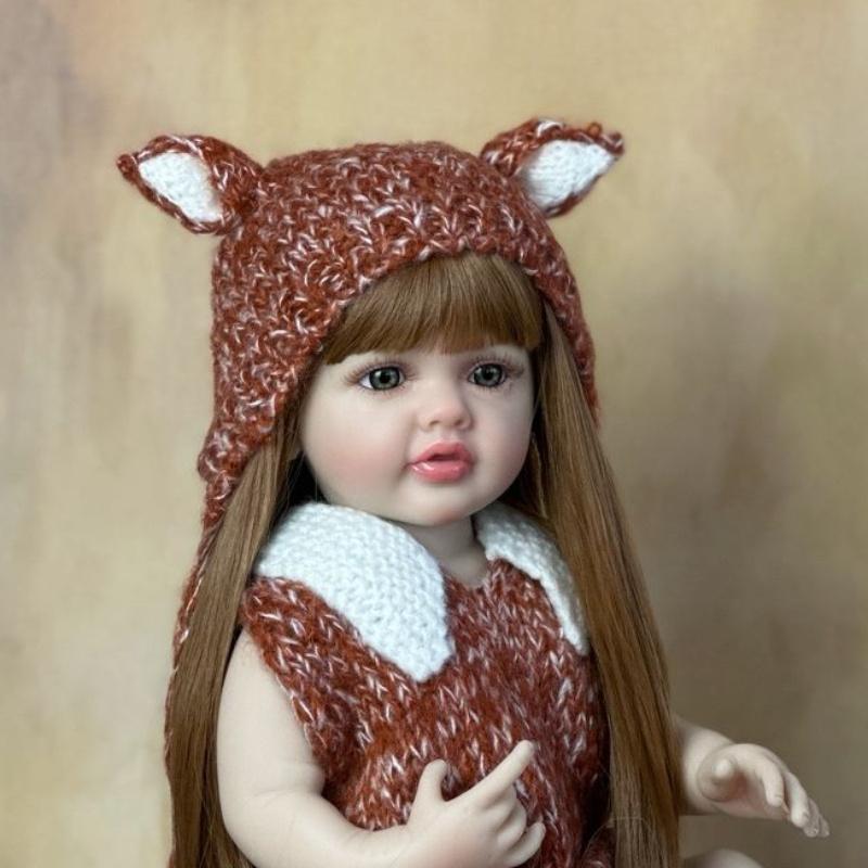 BZDOLL Lifelike Reborn Baby 55cm 22inch Girl Newborn Doll with Full Soft Vinyl Body Princess Toddler Bebe Birthday Gift