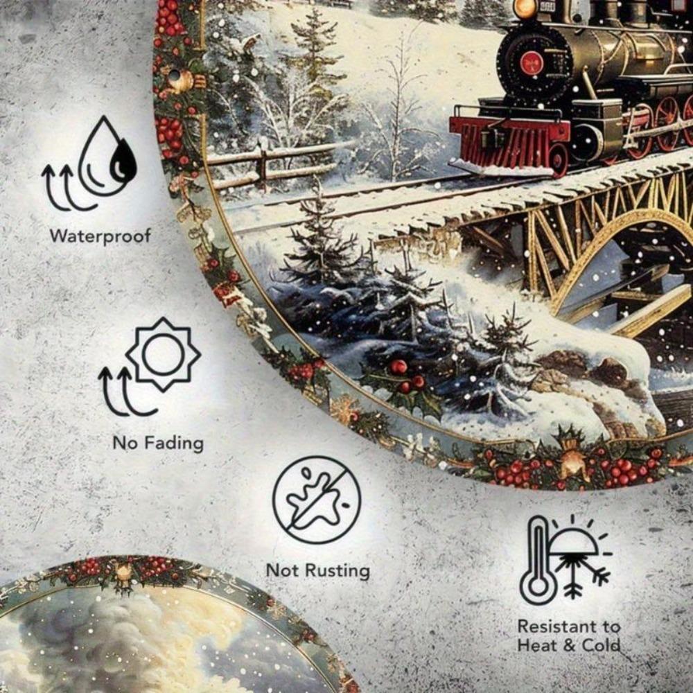 1pc 7.87x7.87 Inch Retro Train Tin Sign Wall Art Metal Decor For Home Cafe Garage