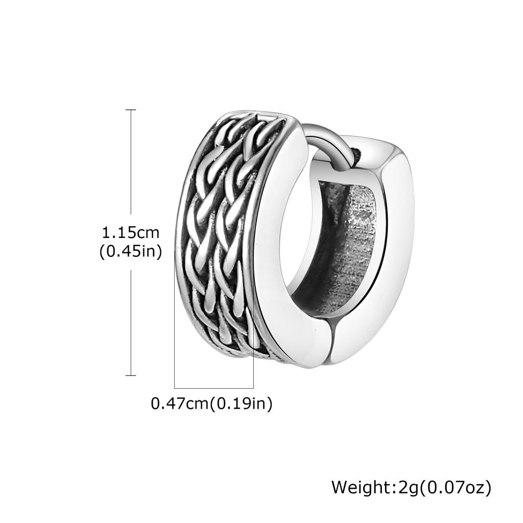 Punk Viking Hoop Earrings for Men Boys,Vintage Celtic Knot Stainless Steel Huggies Earrings,Hip Hop Cool Street Zircon Gifts