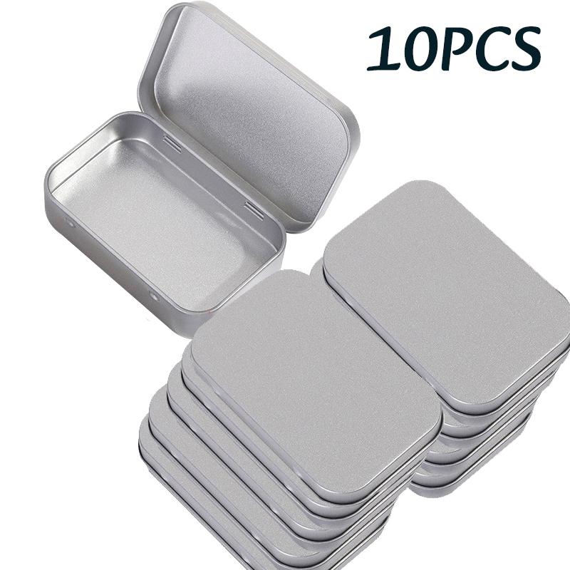1-11pc Mini Metal Empty Storage Box Tin Plated Container With Hinged Lid Wedding Jewelry Pill Cases Portable Cosmetic Organizer