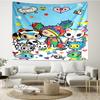 Tokidoki Print Tapestry, Backdrop, Easy Setup, Ideal for Bedroom, Office & Living Room, with Aesthetic Wall Hanging Decor.